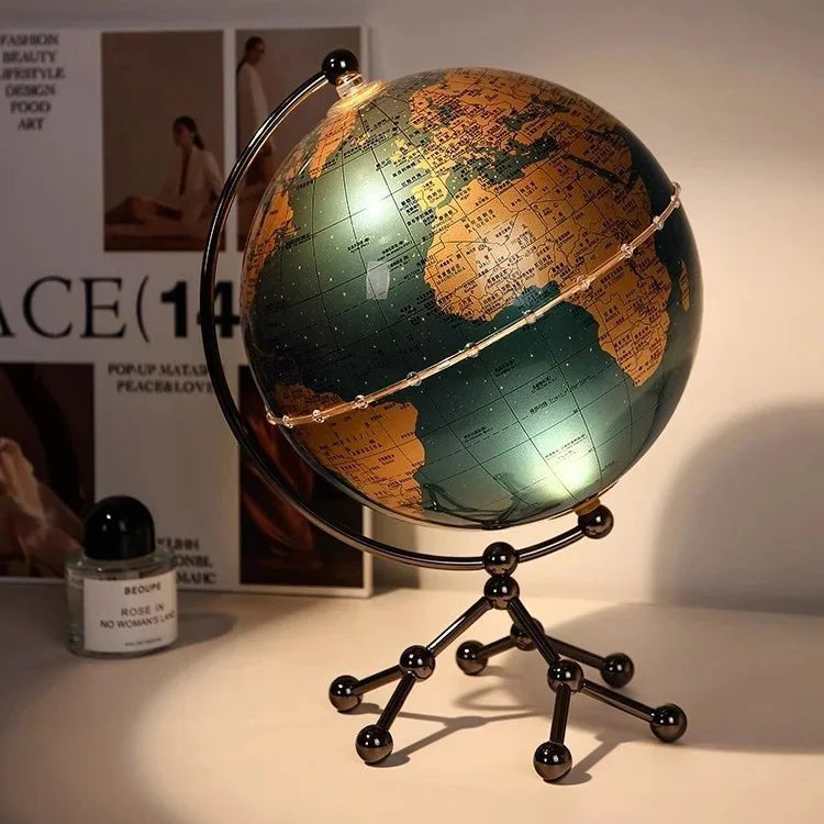Luxury Modern Globe & Sailboat Metal Sculpture