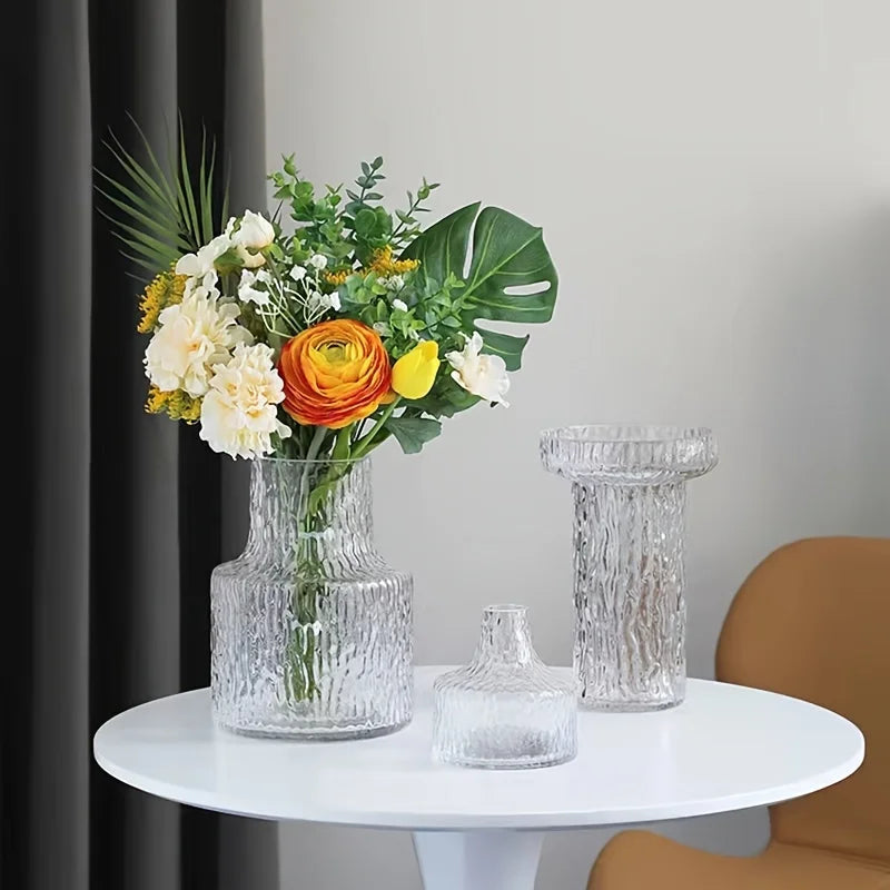 Handmade Glacier Textured Glass Vase