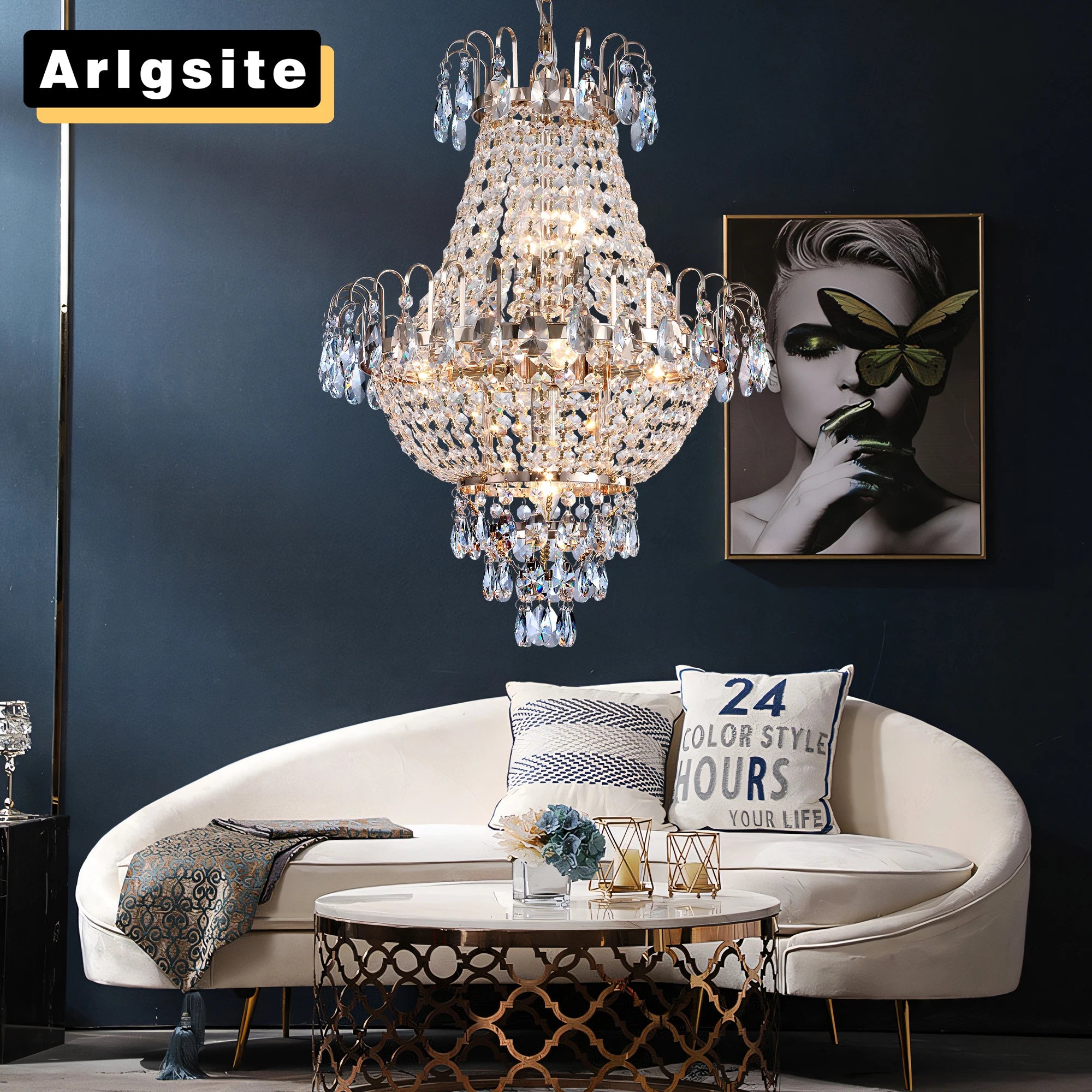 Luxury Crystal Copper Chandelier