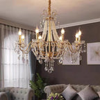 Gold Crystal Candle Chandelier Luxury