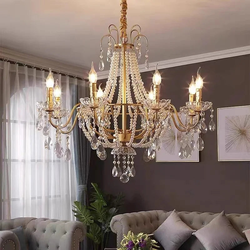 Gold Crystal Candle Chandelier Luxury