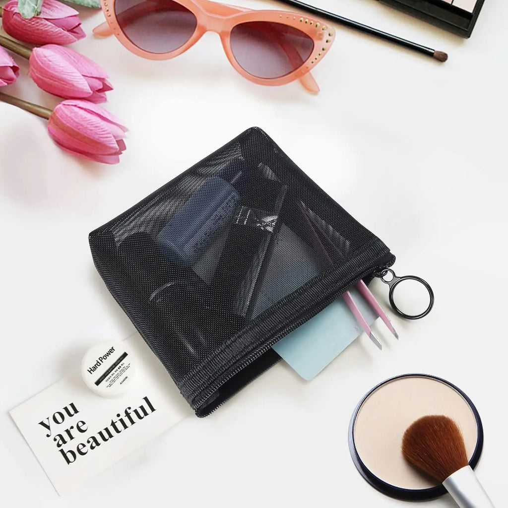 3-Pack Mesh Cosmetic Pouches