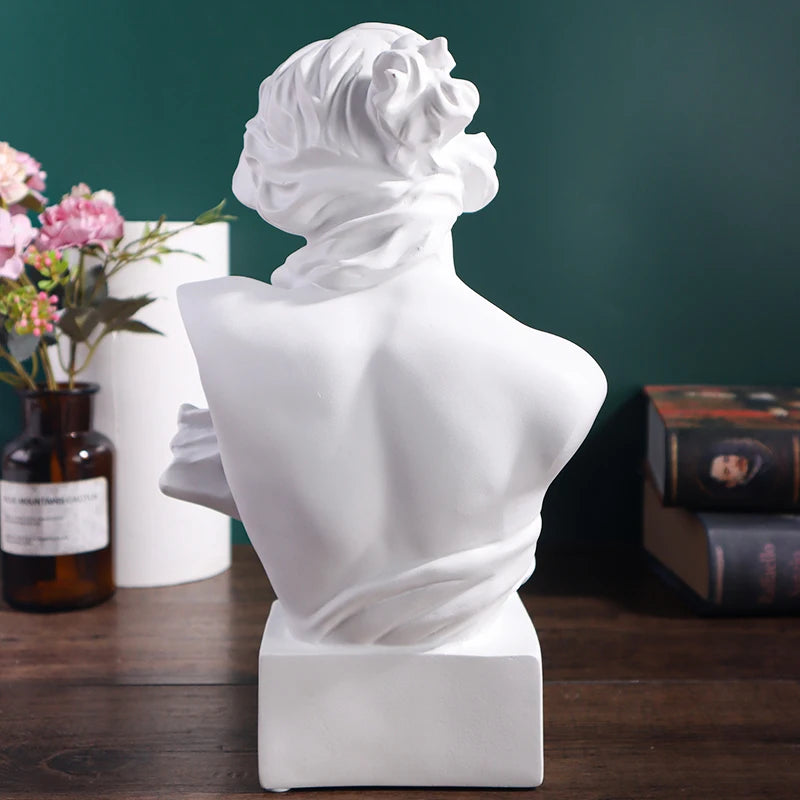 Pair of Classic Harp Lady Resin Figurines