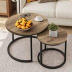 Rustic Round Nesting Table Set