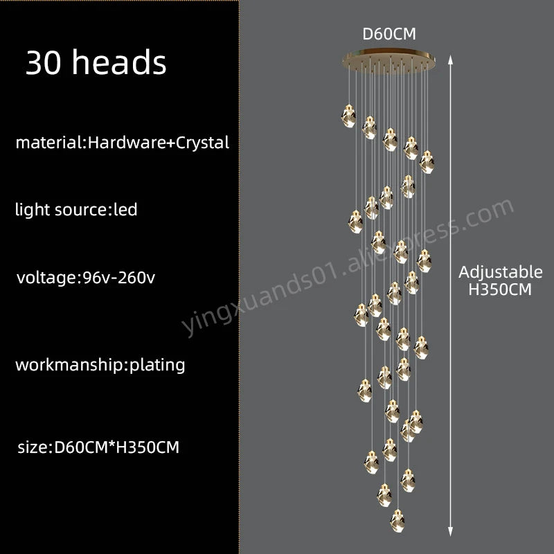 Nordic Crystal Chandelier Multi-Ring Design