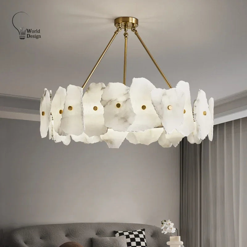 Natural Marble LED Chandelier