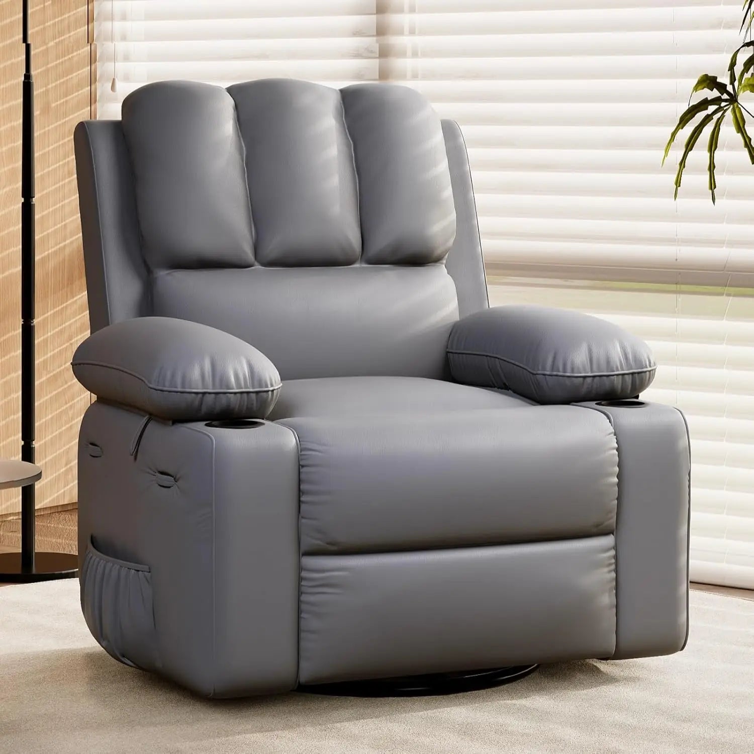 Heated Massage Swivel Recliner