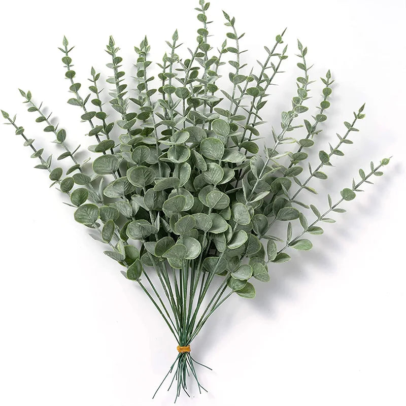 Eucalyptus Artificial Green Leaves Stems