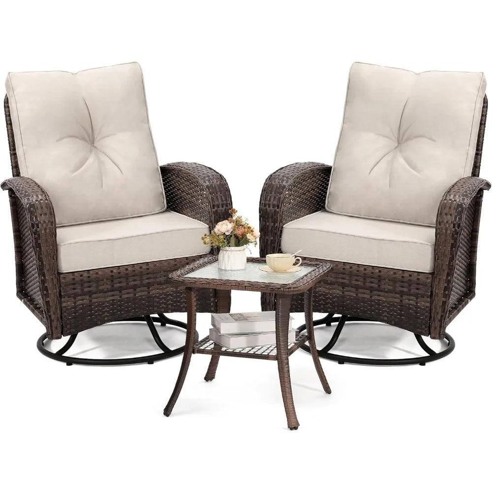 Swivel Wicker Glider Set