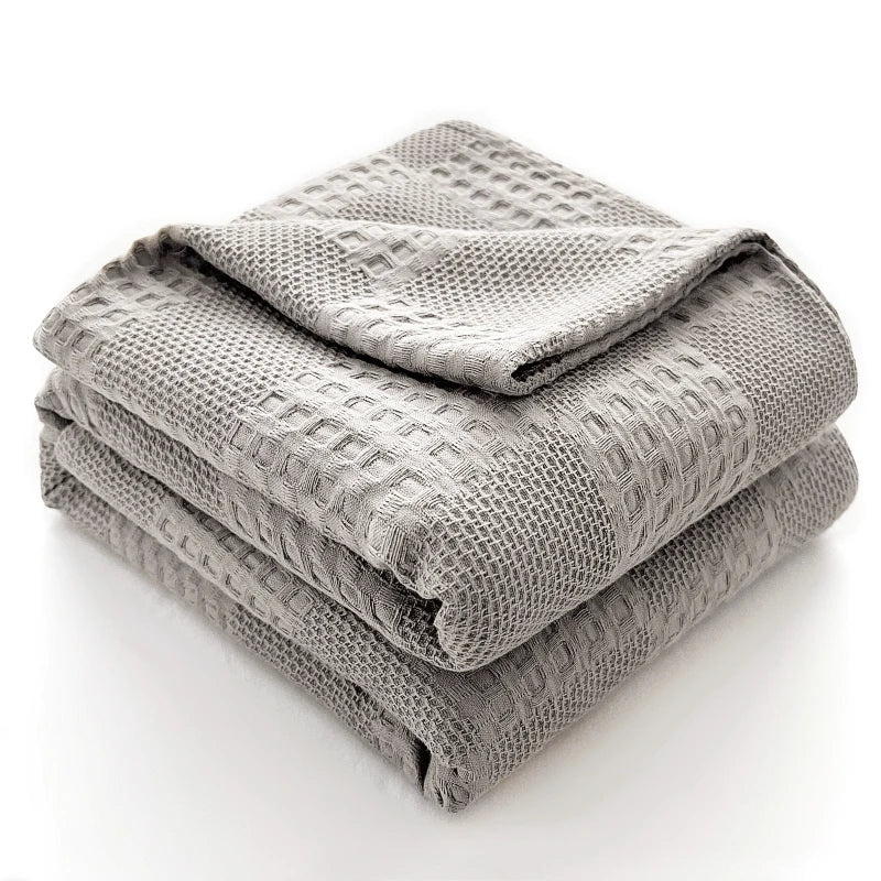 Pure Cotton Waffle Weave Blanket