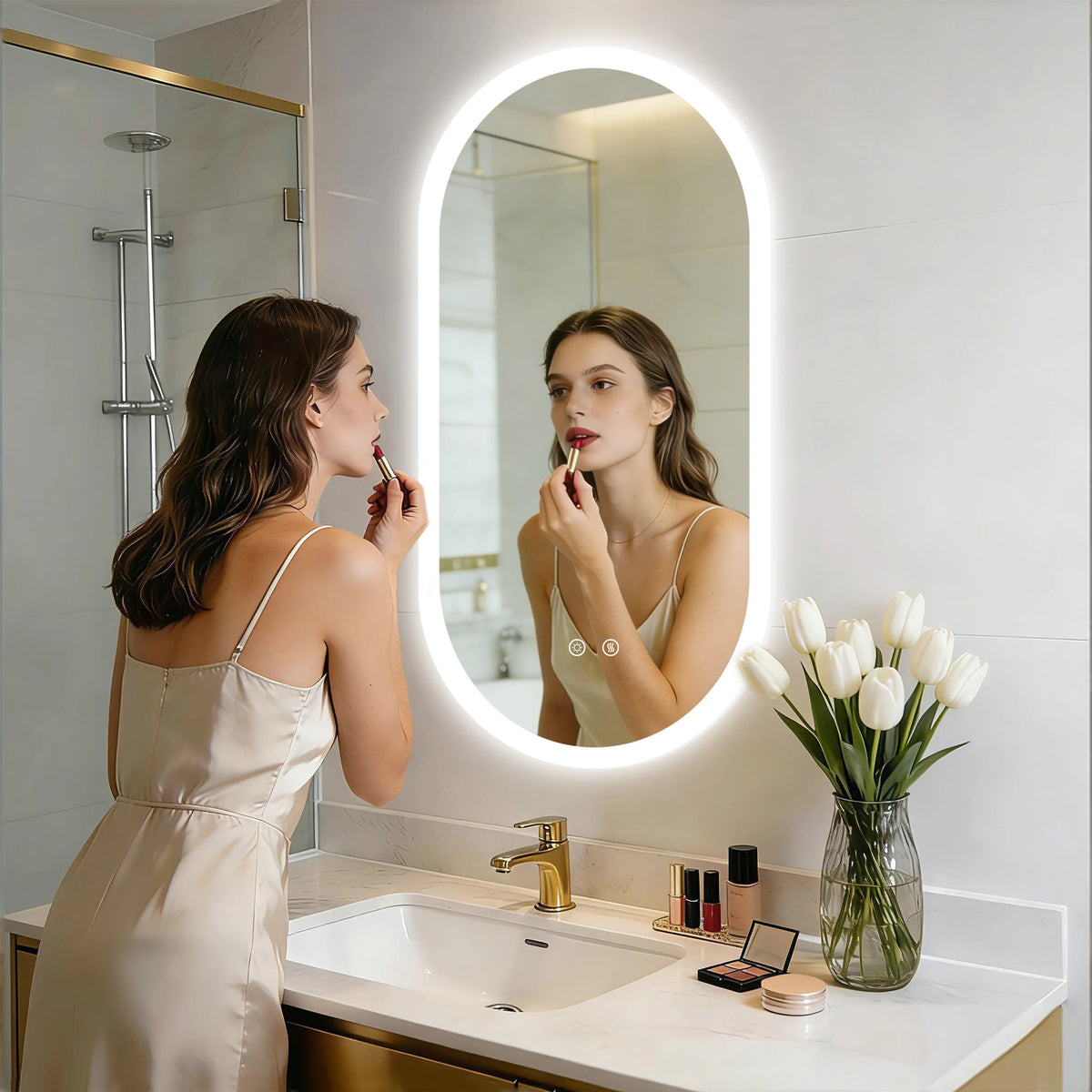 Smart Frameless Oval LED Bathroom Mirror