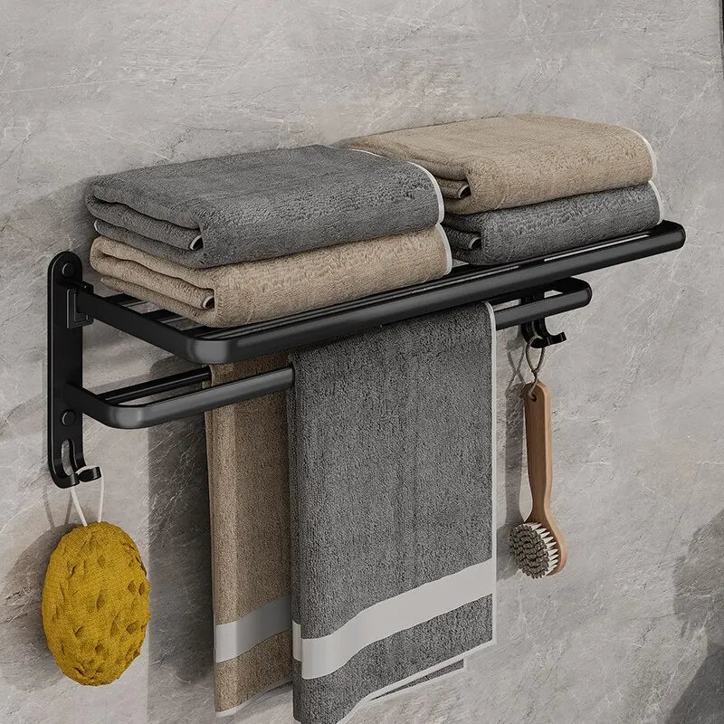 Matte Black Aluminum Towel Rack