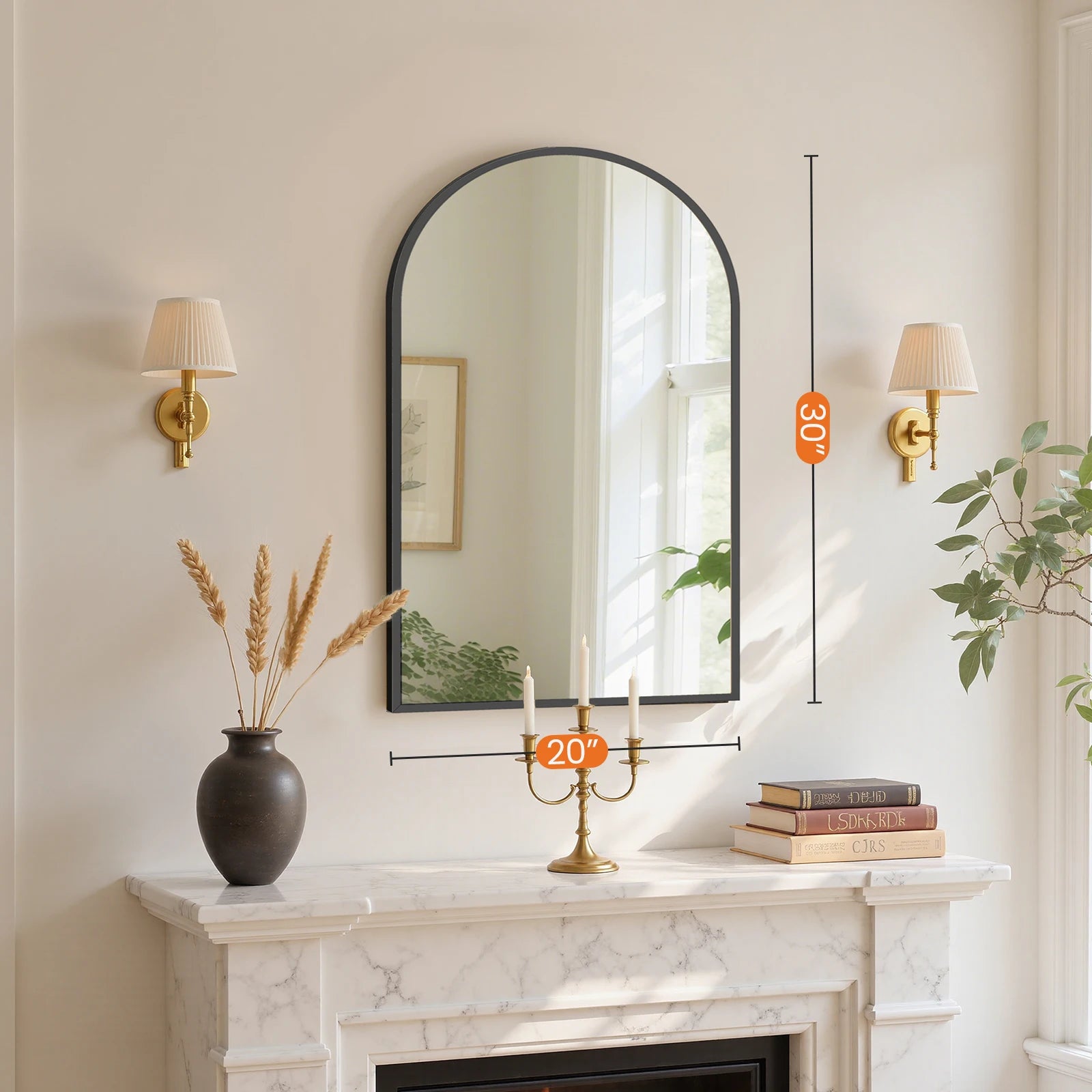 Sleek Arched Aluminum Mirror