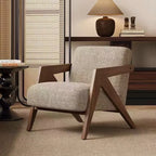 Wooden Frame Fabric Lounge Chair