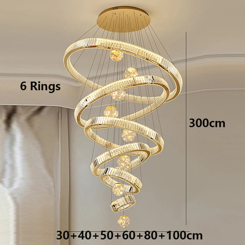 Modern Crystal Ring Chandelier Design
