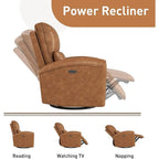 Swivel Glider Recliner with USB
