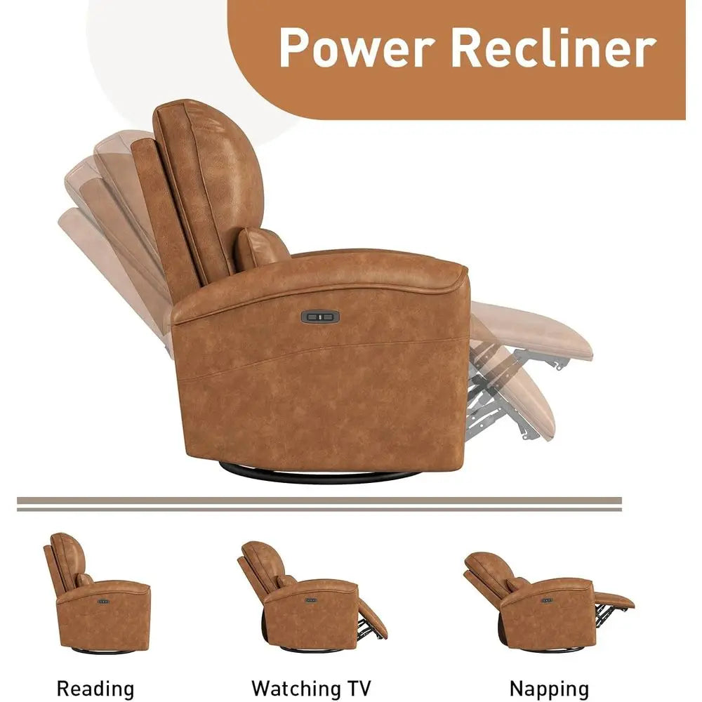 Swivel Glider Recliner with USB