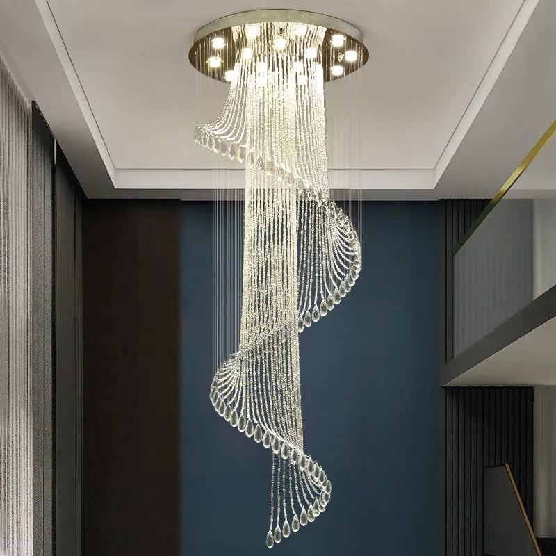 Spiral Crystal Staircase Chandelier