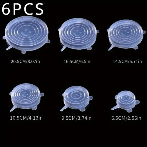 6-Pack Reusable Silicone Stretch Lids