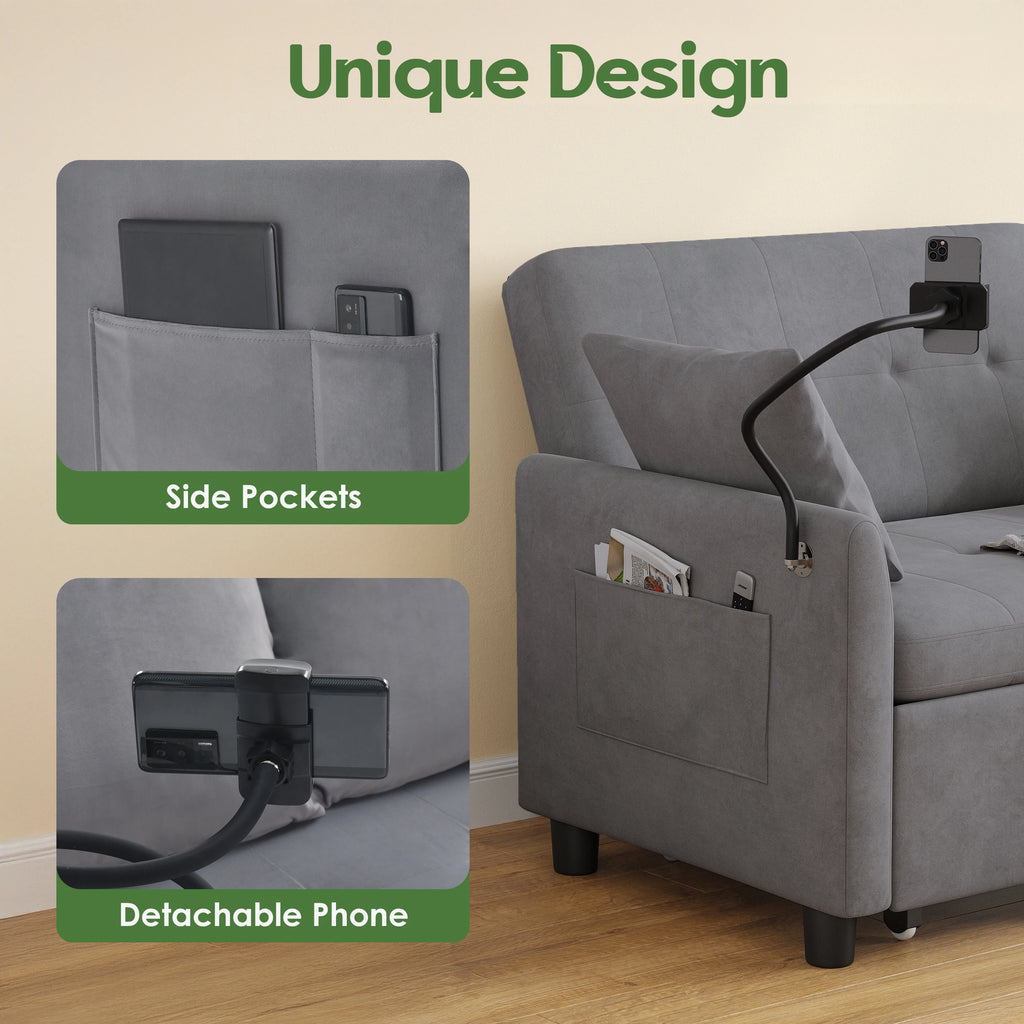 46.5" Convertible Sleeper Loveseat