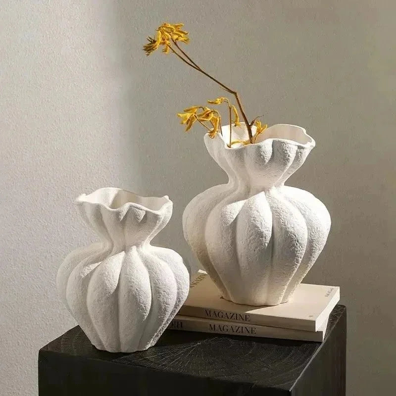 French Minimalist Ceramic Floral Vase