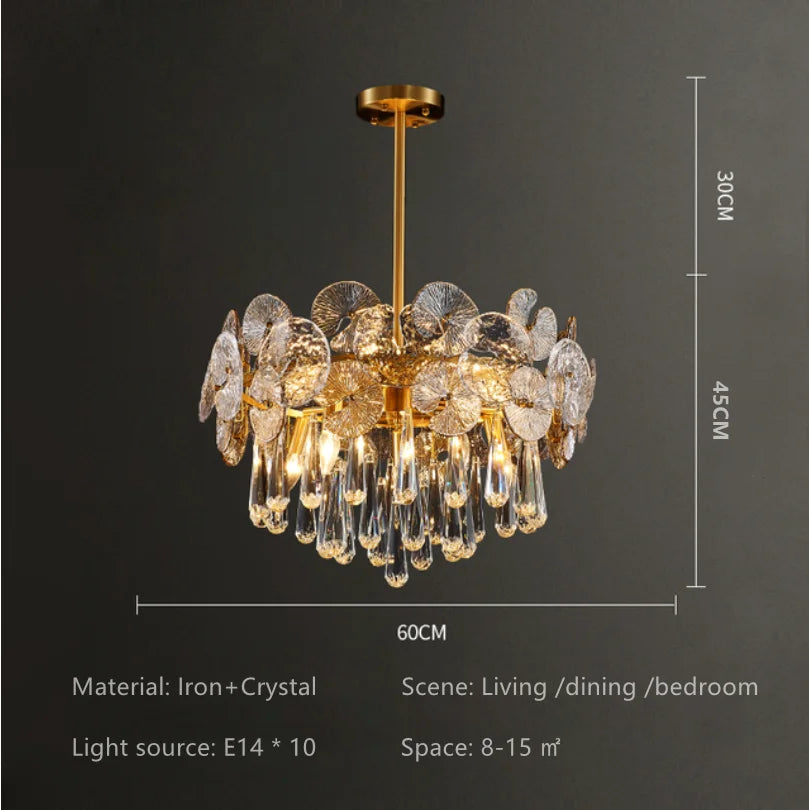 Luxury Crystal Lotus Pendant Light