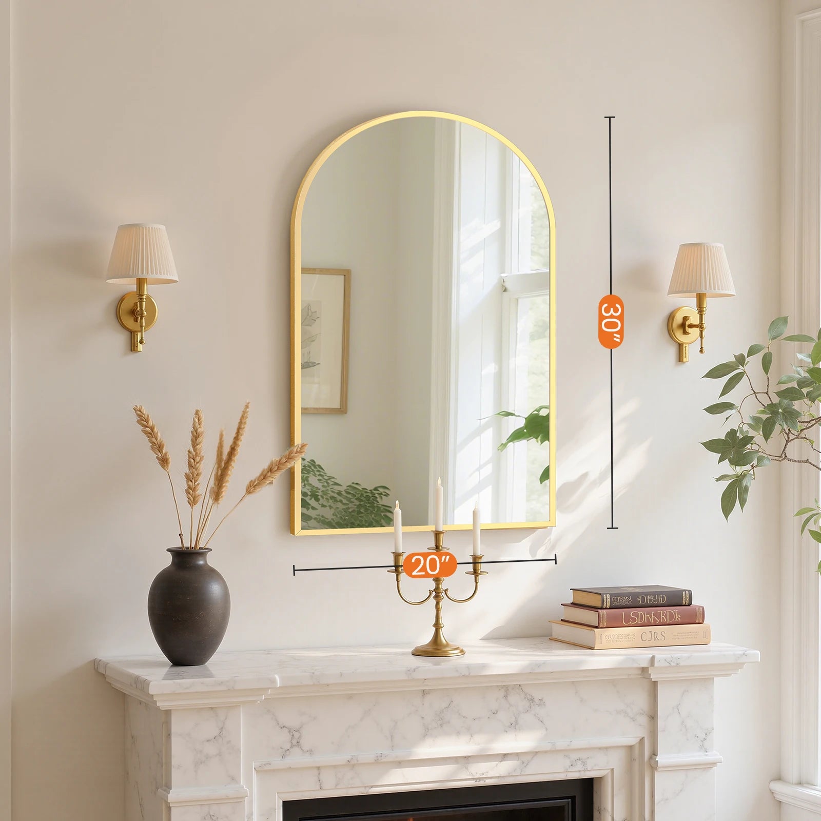 Sleek Arched Aluminum Mirror