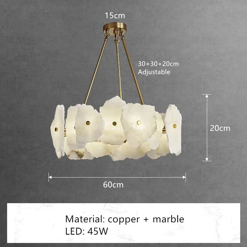 Natural Marble LED Chandelier
