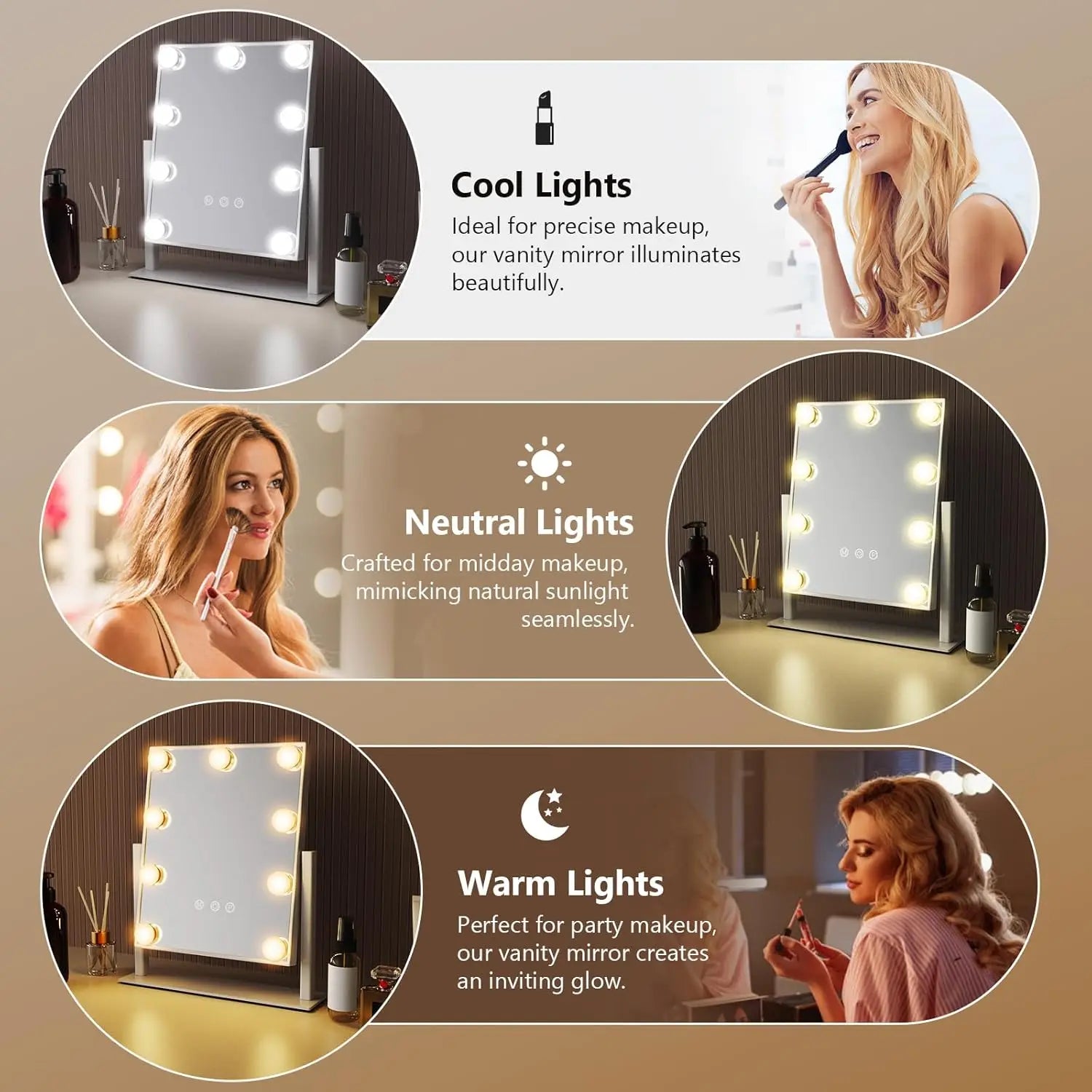 Hollywood Vanity Mirror with 9 LED Bulbs