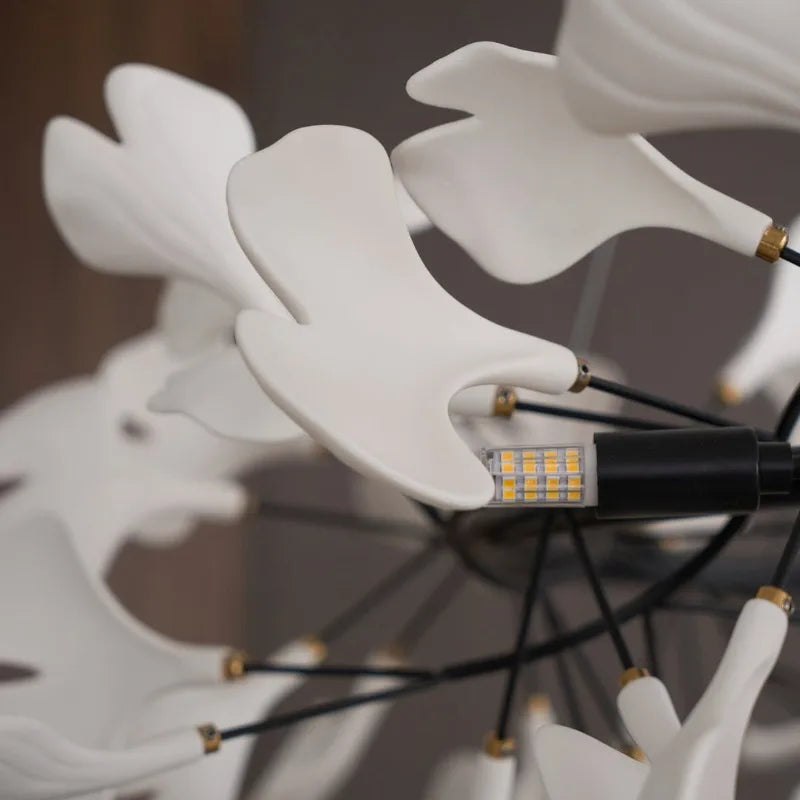 Ceramic Gingko Leaf Chandelier