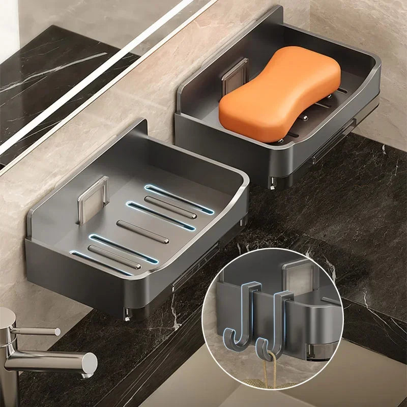 Punch-Free Double Drain Soap Holder
