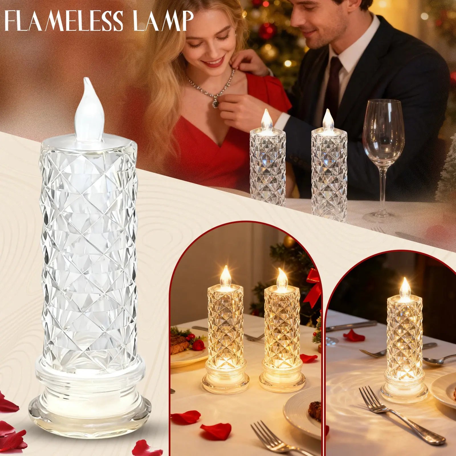 Crystal Rose LED Flameless Candle