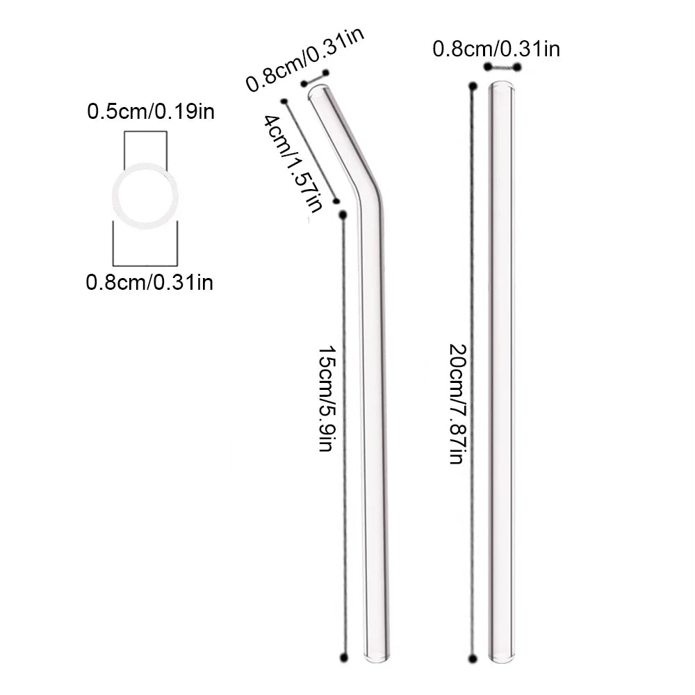 Premium 8mm Borosilicate Bubble Straws