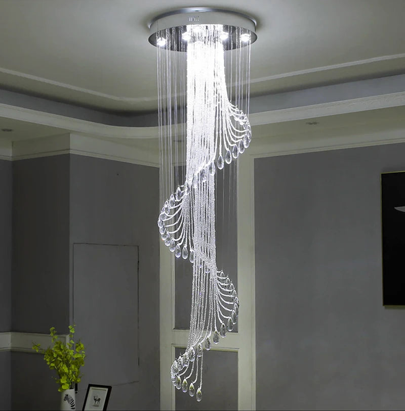 Spiral Crystal Staircase Chandelier