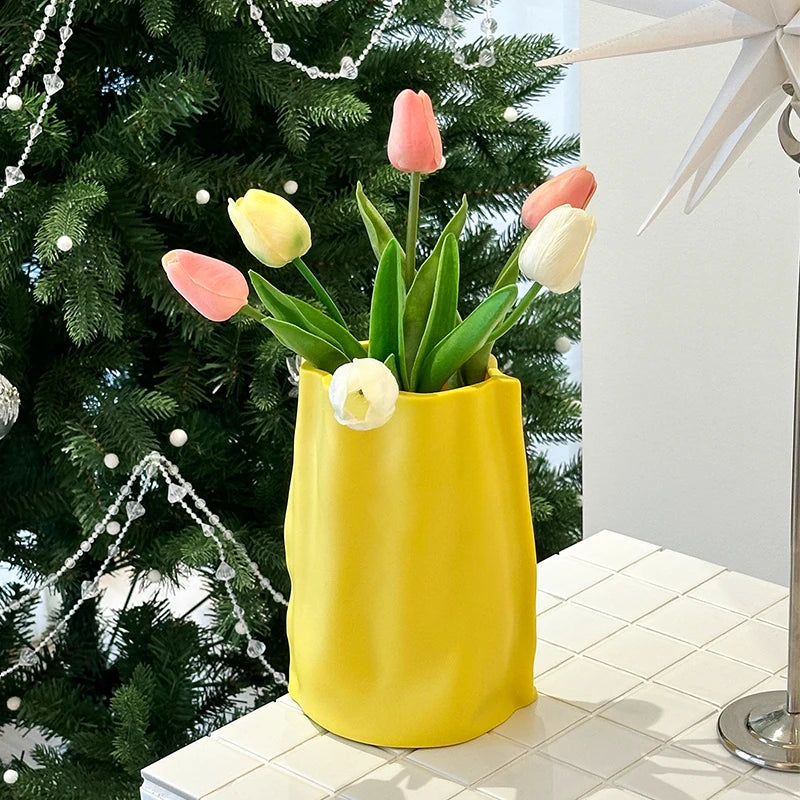 French Cream Modern Flower Vase