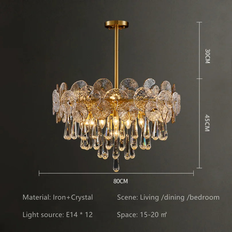 Luxury Crystal Lotus Pendant Light