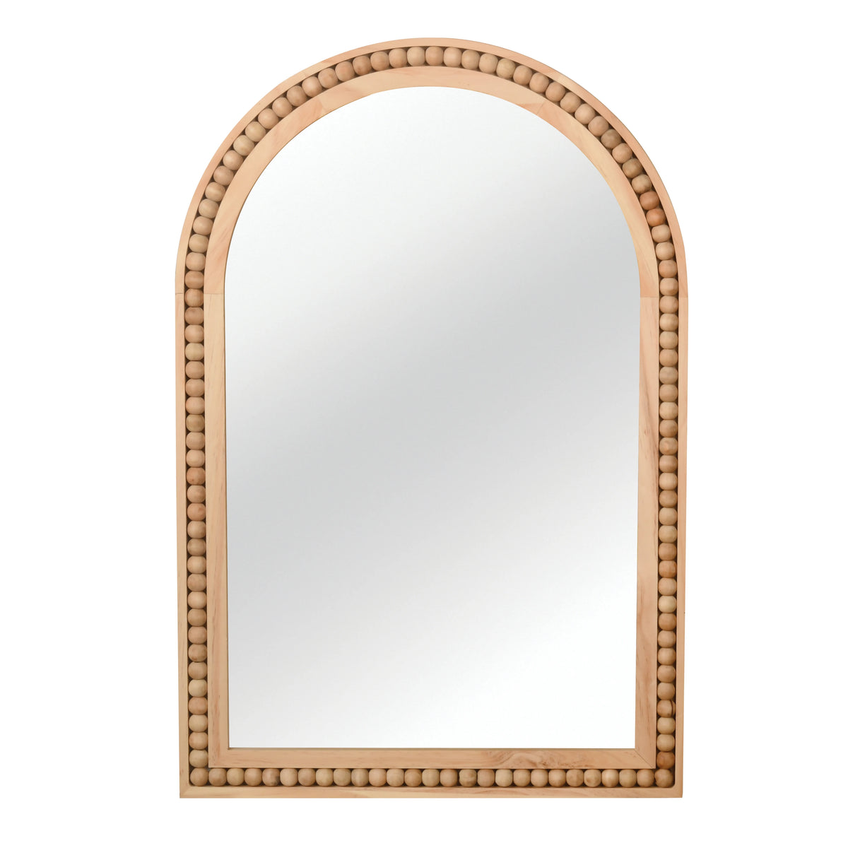 Beaded Arched Wood Mirror 24x36