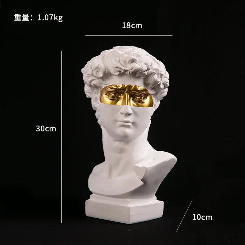 European David Head Resin Bust Sculpture