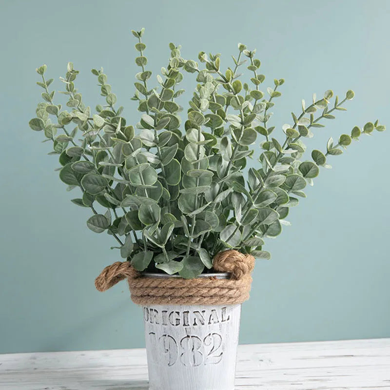 Eucalyptus Artificial Green Leaves Stems