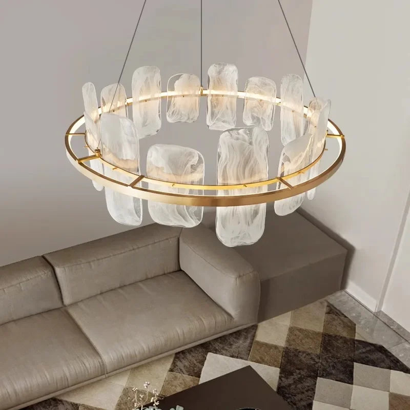 Nordic Glass Iron Pendant Chandelier