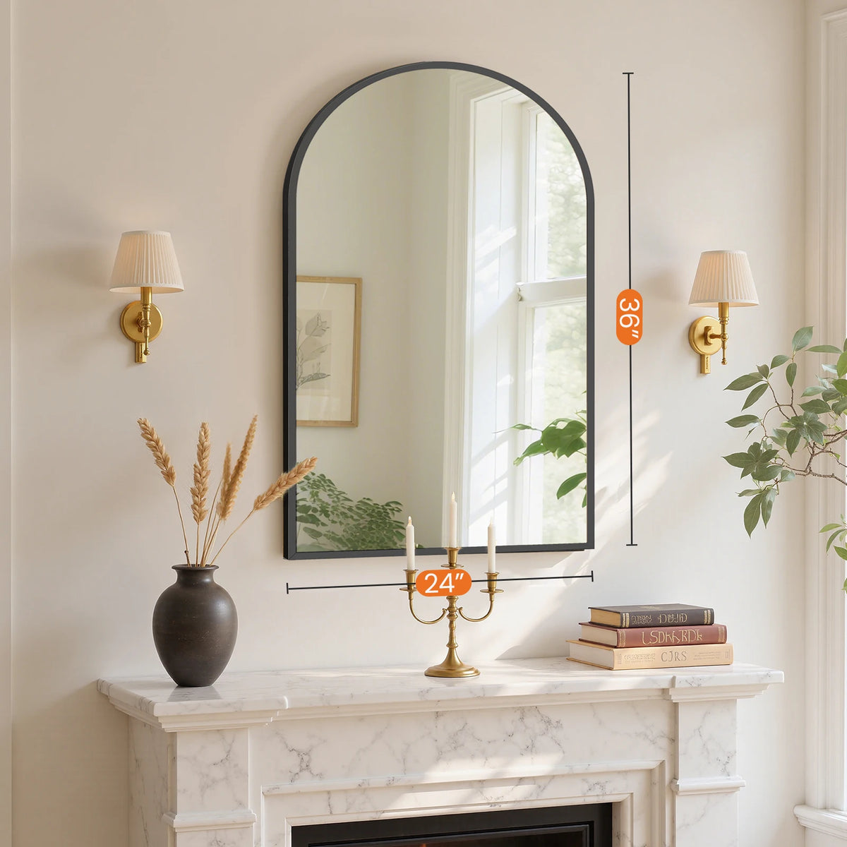 Sleek Arched Aluminum Mirror