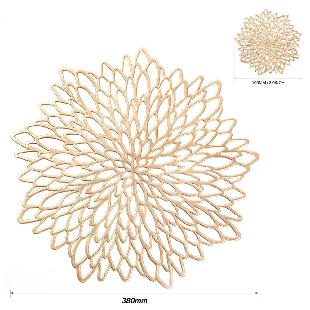 Gold Round PVC Table Placemats