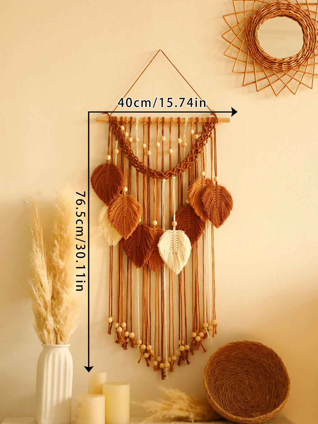 Leaf Macrame Wall Tapestry Decor