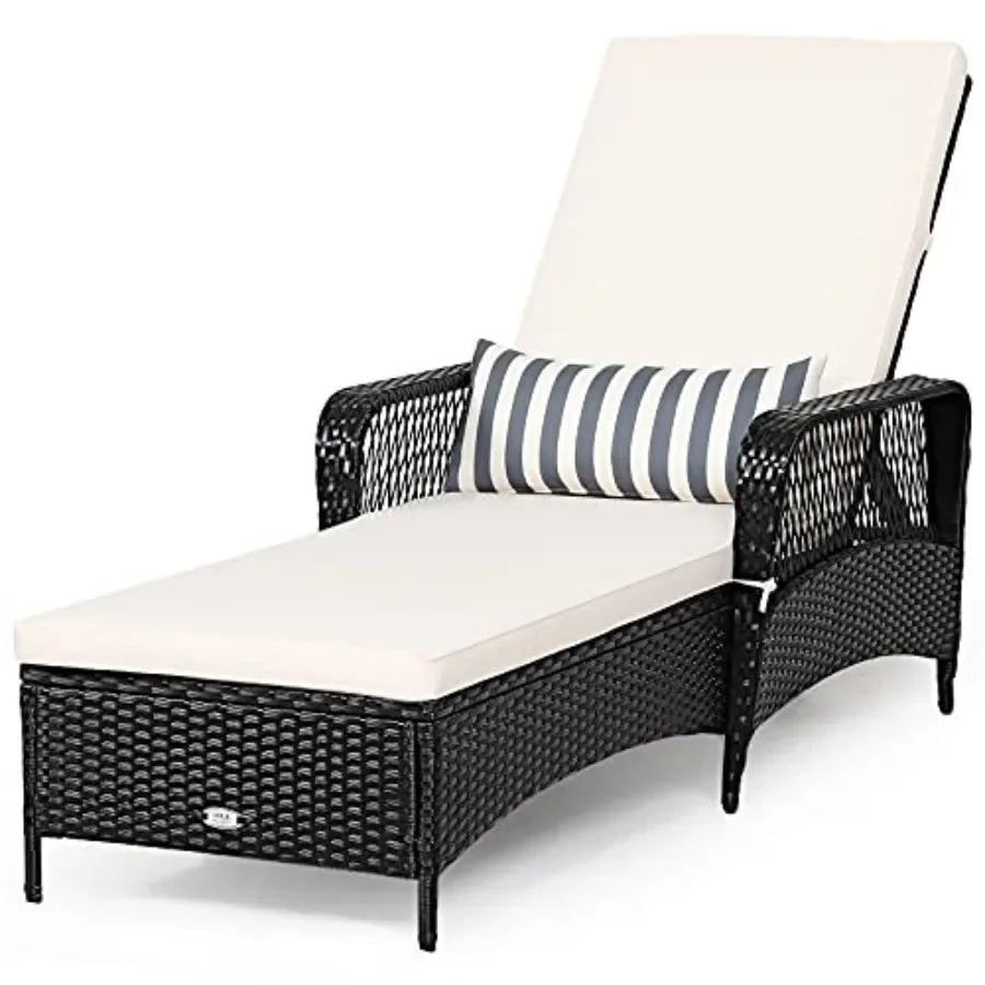 Weather-Resistant Rattan Chaise Lounge
