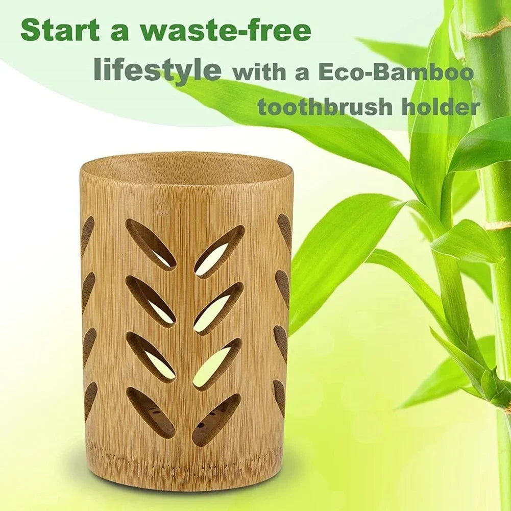 Bamboo Toothbrush Holder with Drainage