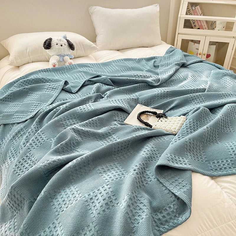 Pure Cotton Waffle Weave Blanket