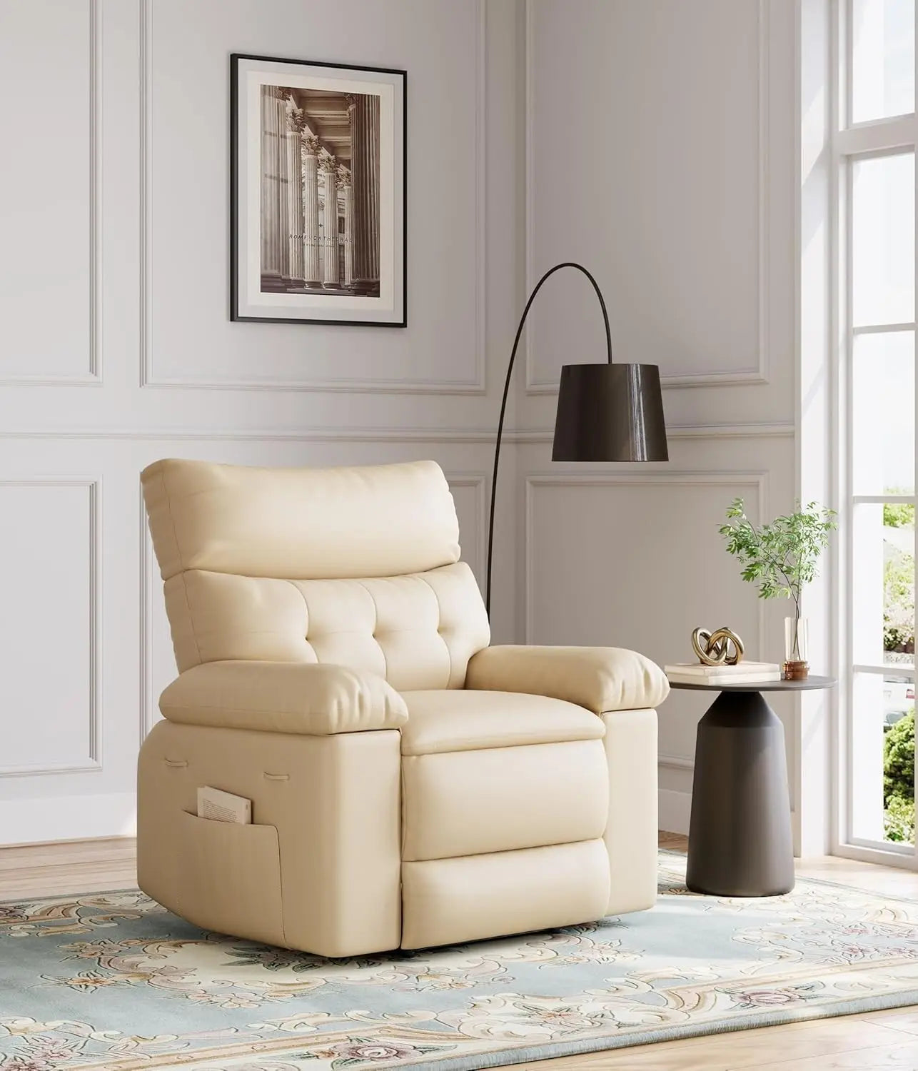 Retro Recliner Chair PU Leather