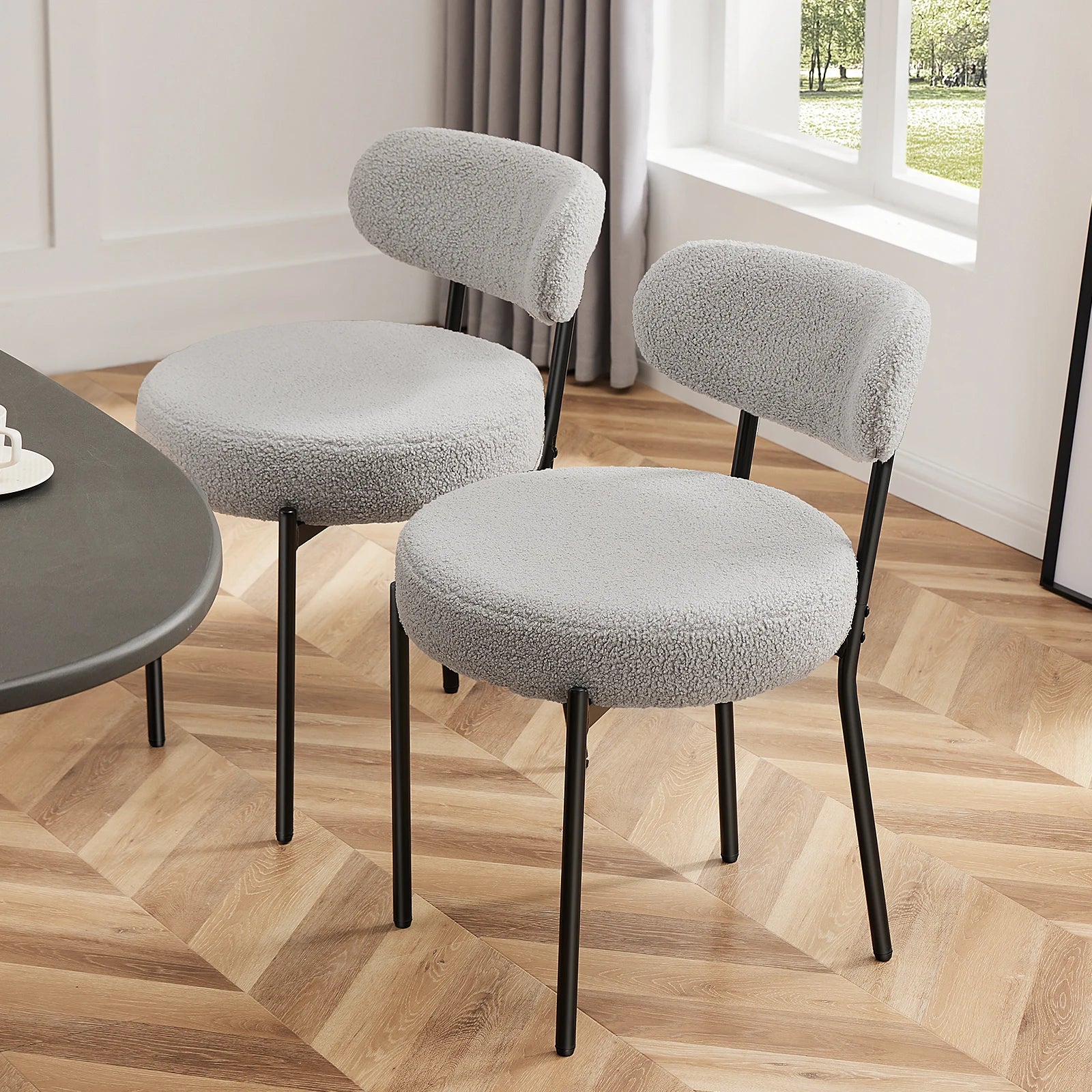 Ergonomic Round Dining Chairs Set