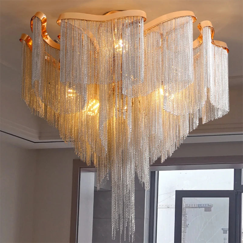 Luxury Tassel Chain Ceiling Chandelier