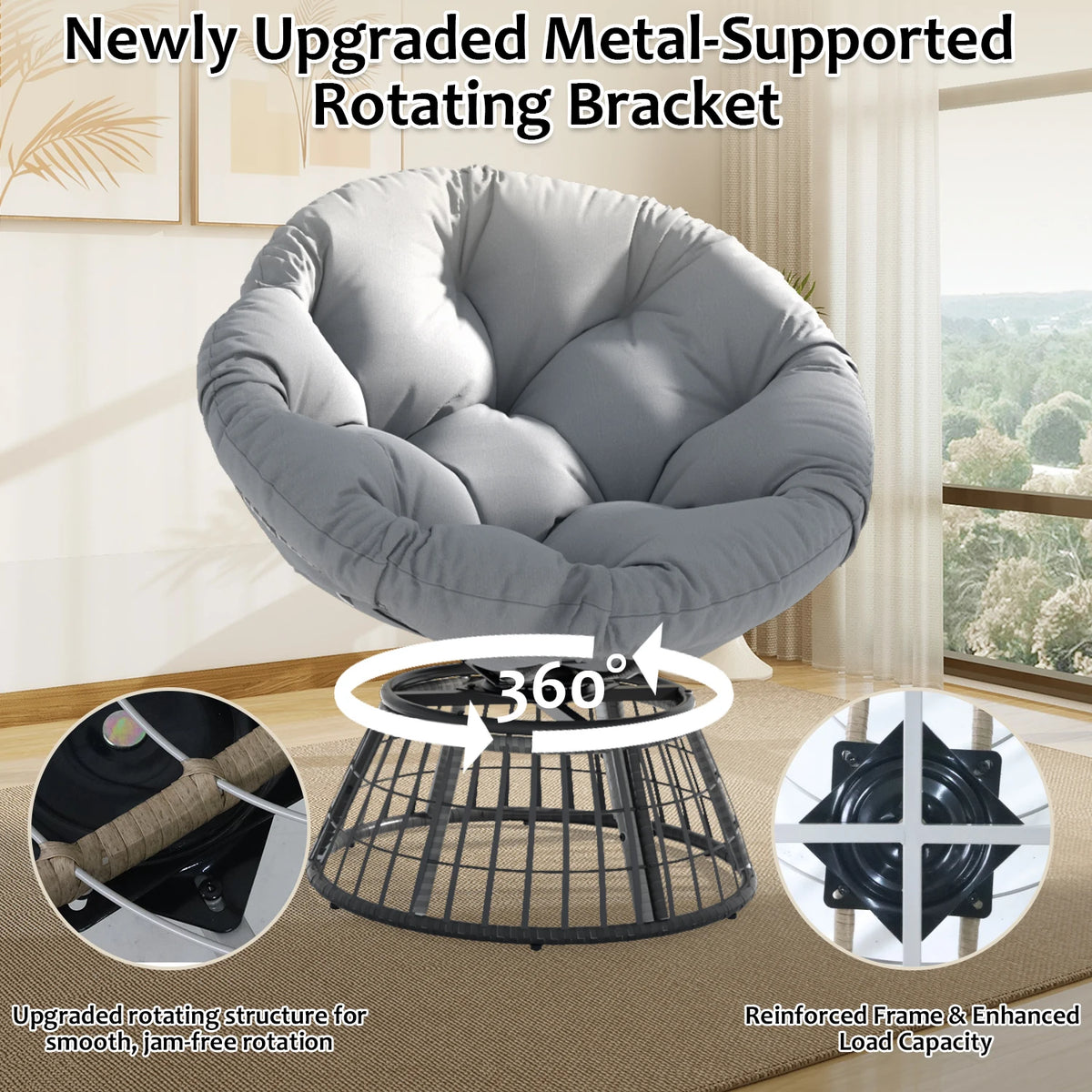 Swivel Papasan Lounge Chair